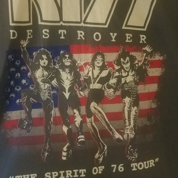 KISS Destroyer spirit of '76 T-shirt charcoal gray soft. Vintage!! - Picture 4 of 8